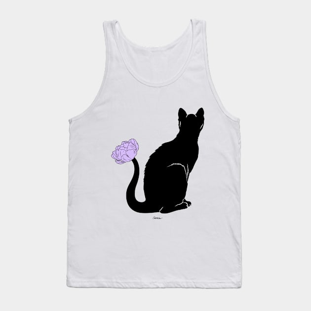 Flower Cat Purple Tank Top by camissao
